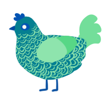 A sea and spring chicken with a double-lace pattern