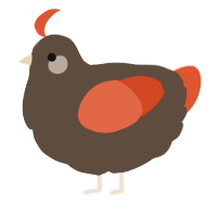 A bark and vermilion chicken