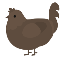 A bark chicken with a head pattern