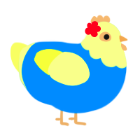 A sapphire and lemon chicken with a head pattern
