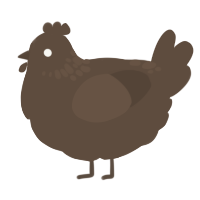 A bark chicken with a neck-speckle pattern