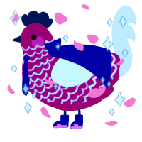 A wine and white chicken with a lace pattern
