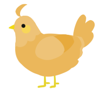 A honey chicken with a head pattern