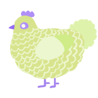 A lemon and apple chicken with a lace pattern