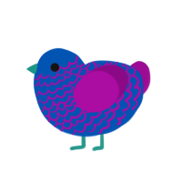 (unnamed), a ultramarine and plum chicken with a lace pattern