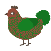 A russet and leaf chicken with a double-lace pattern