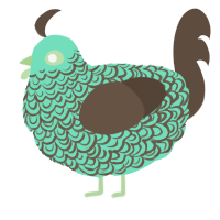 A mint and bark chicken with a double-lace pattern