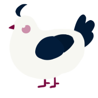 A white and tumblr chicken