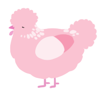 A rose chicken with a neck-speckle pattern