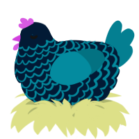 A tumblr and sea chicken with a lace pattern