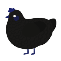 A sable and black chicken with a lace pattern
