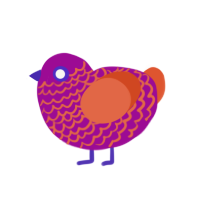 (unnamed), a plum and vermilion chicken with a lace pattern