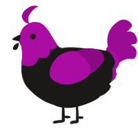 A sable and plum chicken with a head pattern