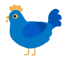 A sapphire and ultramarine chicken