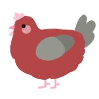 A red and ash chicken