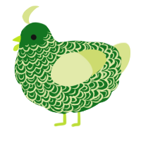 A leaf and lemon chicken with a double-lace pattern