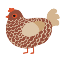 A russet and beige chicken with a lace pattern