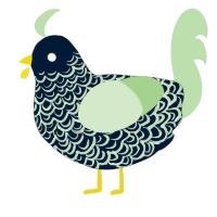 A tumblr and gluppy chicken with a double-lace pattern