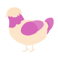 A tumblr and viridian chicken with a head pattern
