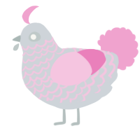 A mist and pink chicken with a lace pattern