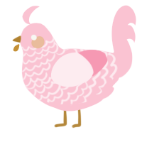 A rose chicken with a lace pattern