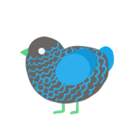 (unnamed), a grey and sky chicken with a lace pattern