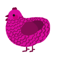 A fuchsia and wine chicken with a lace pattern
