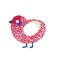 (unnamed), a crimson and white chicken with a double-lace pattern