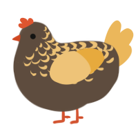 A bark and honey chicken with a half-lace pattern