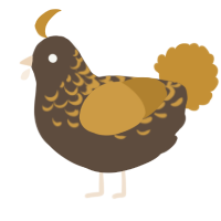 A bark and gold chicken with a half-lace pattern