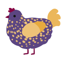 A overcast and honey chicken with a speckle pattern