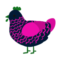 A tumblr and fuchsia chicken with a lace pattern