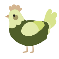 A olive and lemon chicken with a head pattern