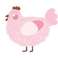 A rose chicken with a double-lace pattern