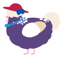 A overcast and cream chicken with a neck-speckle pattern