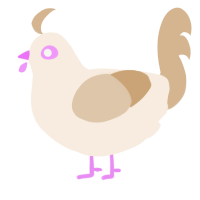 A cream and beige chicken