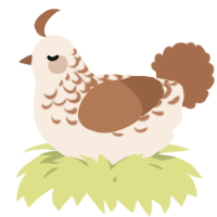 A cream and brown chicken with a half-lace pattern