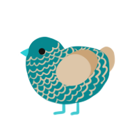 (unnamed), a teal and beige chicken with a lace pattern