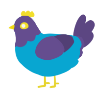 A cerulean and overcast chicken with a head pattern