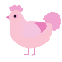 A rose and pink chicken with a half-lace pattern