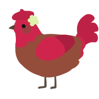 A russet and crimson chicken with a head pattern
