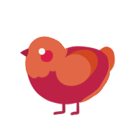 (unnamed), a crimson and vermilion chicken with a head pattern