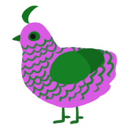 A orchid and leaf chicken with a lace pattern