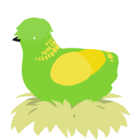 A grass and yellow chicken with a neck-band pattern