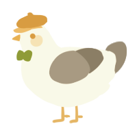 A white and ash chicken
