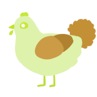 A apple and gold chicken