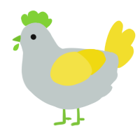 A silver and yellow chicken