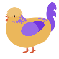 800, a honey and blurple chicken with a neck-speckle pattern