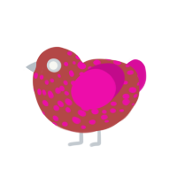 Strawberry Bread, a red and fuchsia chicken with a speckle pattern