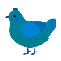 A sea and sapphire chicken with a half-lace pattern